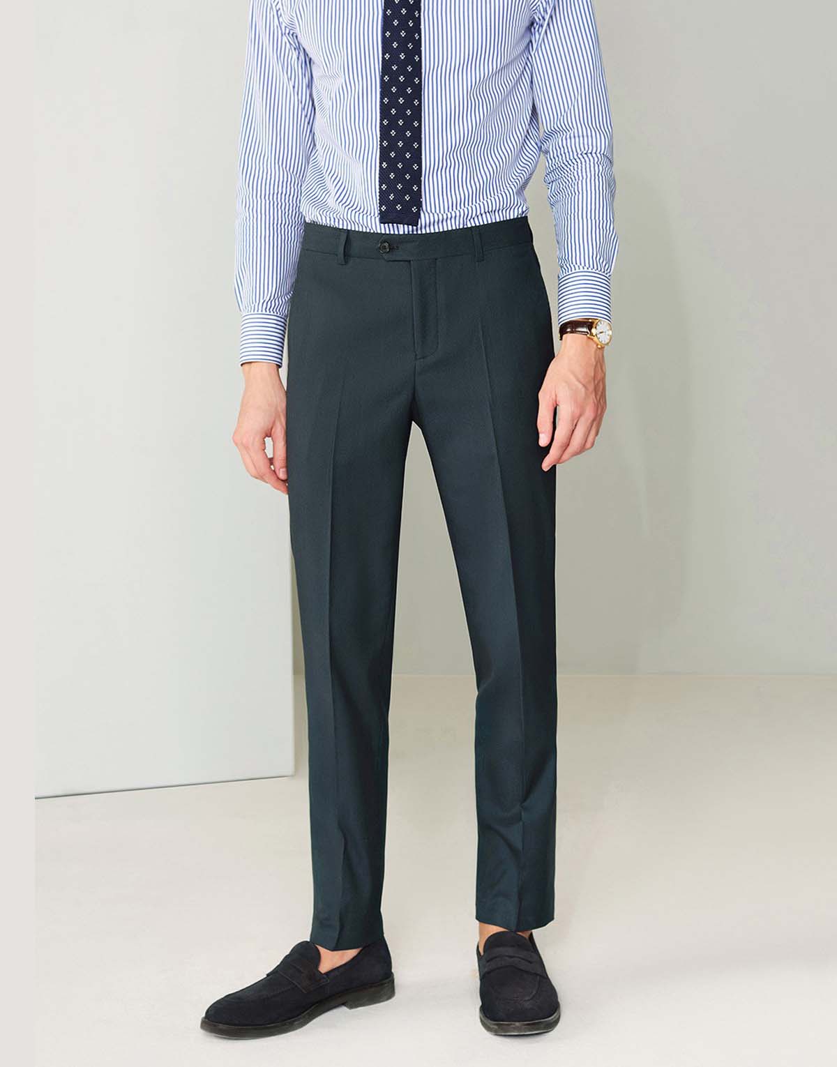 Houndstooth Non-Iron Business Men's Trousers-mp-840